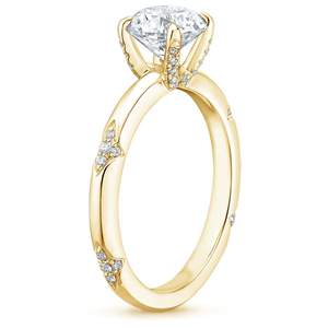 Anillo de Oro Brillante con Diamantes, Anillo de Compromiso y Boda, Joyería Elegante para Mujer - Product Image 2