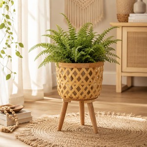 Premium Rattan Planter Suitable For Indoor Outdoor Plants Boho Home Decor And Stylish Woven <b>Pot</b> <b>Holder</b> Wholesale From India - Product Image 5