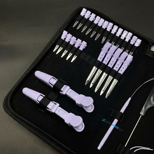 Kit d'outils pour extensions de cheveux nouées à la main, écologique, en acier inoxydable, avec pince à 2 trous, ciseaux, pinces de sectionnement et pinces crocodiles, boucle - Product Image 4