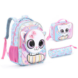 Ensemble de 3 sacs à dos scolaires unisexes licorne, antivol, tendance, imperméable, en polyester et peluche, pour enfants et étudiants, avec sac à déjeuner et trousse à crayons - Product Image 2