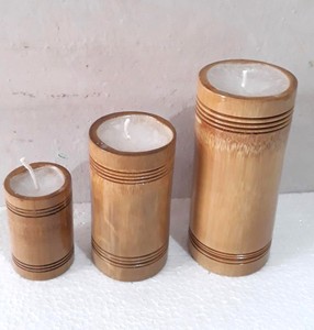 Tasses à bougies en bambou de style unique tasse en bambou bougies parfumées ou non parfumées ensemble cadeau écologique naturel OEM accepté - Product Image 4