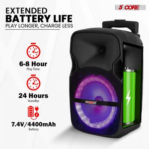 Casa attiva 10 pollici PA portatile per Bluetooth Party Speaker con 2 microfoni senza fili per Karaoke Boombox uso - Product Image 5
