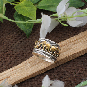 Wholesale Shree Jaipur Silver 925 Sterling Silver Elephant <b>Spinner</b> <b>Ring</b> Classic Design for Meditation Anxiety Relief Unisex - Product Image 5