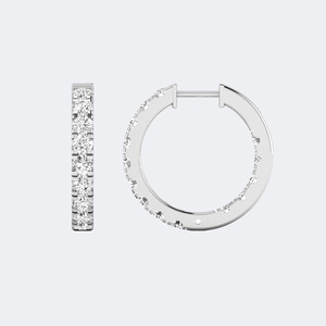 3.65 CTW Round Brilliant Diamond Pavé Set <b>Large</b> <b>Hoop</b> Earrings - Product Image 5