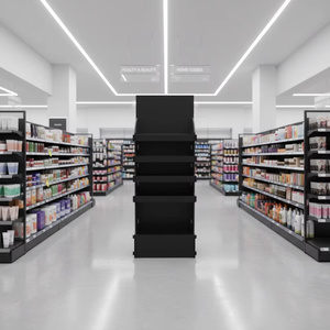 Modern <b>Black</b> Floor Display Custom Floor Display Stand Promotional Corrugated Paper Floor Display Standing - Product Image 2