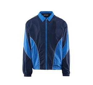 Custom <b>Men's</b> Color Block Nylon Track Jacket Vintage Panel Turn Down Collar Streetwear Zip Up Sports <b>Coat</b> - Product Image 1