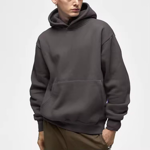 Sweat à capuche en molleton pour homme de haute qualité 100% coton, sur mesure avec broderie de logo, design à carreaux, sweat à capuche en molleton surdimensionné pour adulte, hiver - Product Image 2