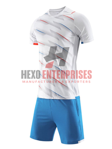 Nouvelle vente flash, uniforme de football pour hommes, manches courtes, séchage rapide, respirant, 100% polyester, personnalisable OEM - Product Image 4