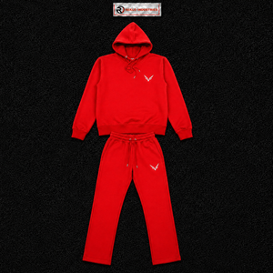 Conjunto Deportivo Personalizado Rojo para Hombre, Sudadera con Capucha y Pantalones Jogger, Ropa Deportiva al por Mayor, Ropa Casual de Calle, Chándal para Gimnasio y Entrenamiento - Product Image 5