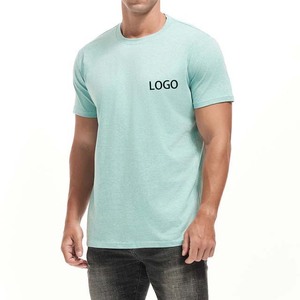 T-shirt à manches courtes pour homme, bleu clair, col rond, coupe classique, imprimé, coton, vêtements décontractés - Product Image 5