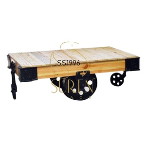 Table basse indienne moderne en métal rond et fer pour salon, salle à manger, chambre à coucher, meubles importés d'Inde - Product Image 2