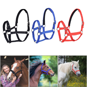 Horse <b>Head</b> Collar Adjustable Thickened Halter Bridle Comfortable Durable Riding Racing Training Rope Nylon Western Saddle <b>Style</b> - Product Image 3