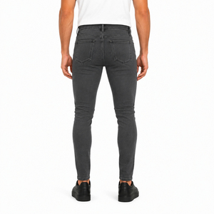Jeans de Algodón para Hombre, Corte Slim Fit, Lavado Oscuro, Cintura Media, Cierre de Botones, Estilo Casual, Color Sólido, Bolsillos, Tejido Transpirable - Product Image 5