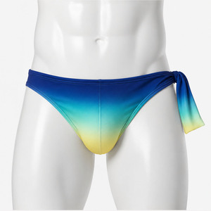 Custom Logo <b>Men's</b> Swim Briefs Ombre Gradient Print Tie Side Low Rise Swimwear OEM Wholesale Beachwear - Product Image 5