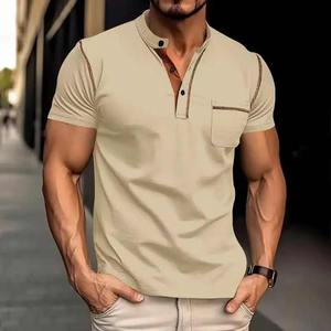 Polo de Verano 2025 para Hombre, Camiseta de Algodón de Manga Corta con Botones, Cuello Clásico, Transpirable, Corte Ajustado, Color Sólido - Product Image 5