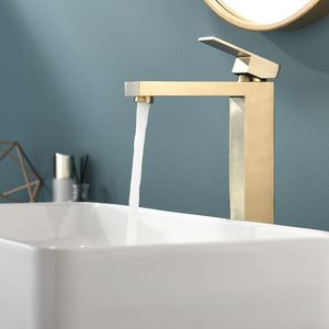 Rubinetto Moderno Monocomando Oro Spazzolato per Lavabo Bagno, Rubinetto Monoforo per Lavabo, Categoria Prodotti: Rubinetti - Product Image 6