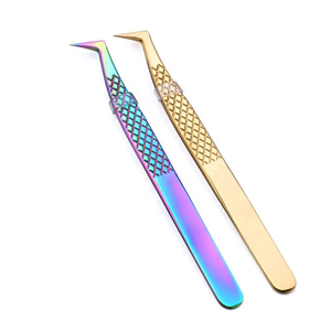 Juego de Pinzas de Acero Inoxidable Multicolor Personalizadas para Injerto de Pestañas, Herramientas para Volumen Ruso con Puntas Puntiagudas, Profesional - Product Image 1