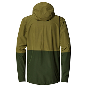 Men's Hooded Color Blocking Waterproof Rain Jacket Regular Fit Polyester Outerwear Autumn Casual Style with Zipper Closure - Product Image 2