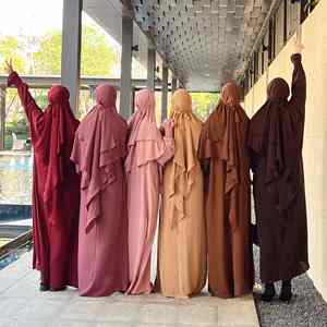 Abaya Musulmana Moderna Color Amarillo Mostaza para Mujer, Estilo Dubái, Vestido Largo Informal Islámico, Cuello Barco, Manga Larga, Transpirable - Product Image 3