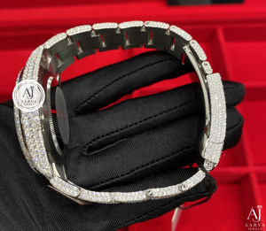นาฬิกาข้อมือ Miyota ระบบจักรกล รุ่น Iced Luxury ขนาด 38 มม. ตัวเรือนสแตนเลสสตีล หน้าปัดสีเงิน สายแบบอนาล็อกขนาด 20 มม. พร้อมแสดงวันที่ สไตล์เครื่องประดับ - Product Image 5