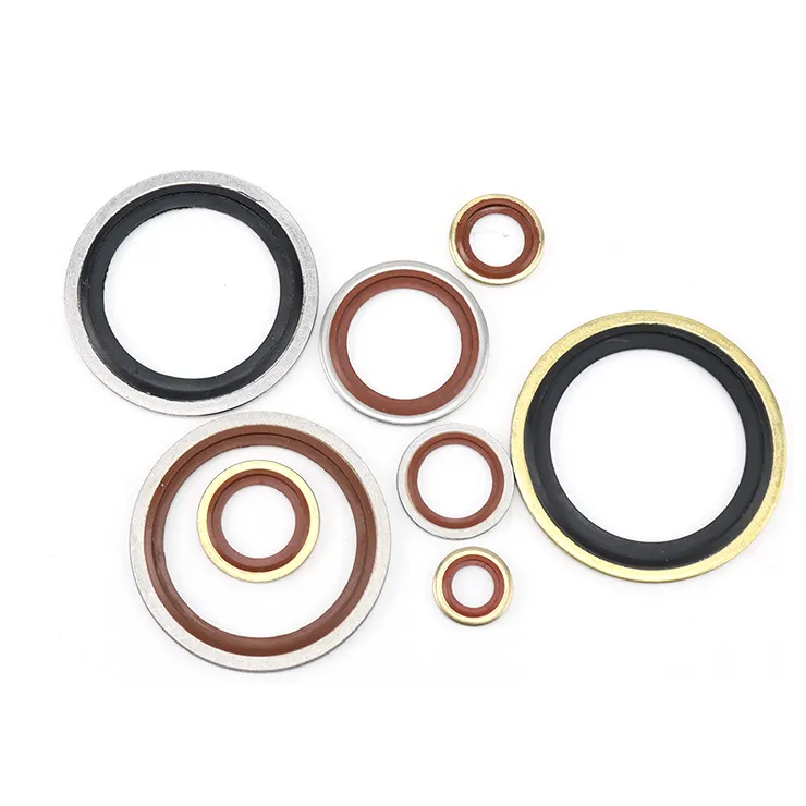 Factory Customized nbr rubber bonded seal gasket   Wholesale imperial nitrile stainless steel self-centring bonded seals