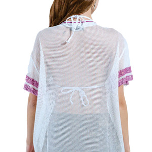 Jersey de Fútbol Americano Personalizado para Mujer, de Lujo, con Pedrería, Malla, Diseño Gráfico Brillante, Talla Grande, Marca Privada, Ropa de Moda OEM - Product Image 5
