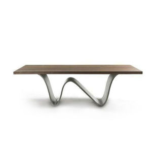 Mesa Consola de Madera Sólida de Primera Calidad con Base de Hierro en Forma de Ola, Mueble de Cocina de Lujo para Decoración de Interiores - Product Image 1