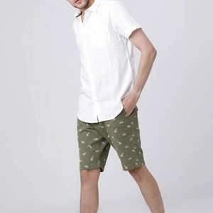 Shorts chino décontractés pour homme, couleur olive, taille élastique, coton, été, confortables, à porter au quotidien, coupe-vent et respirants - Product Image 5