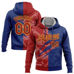 Sweat à capuche pour homme personnalisé avec nom, numéro, motif graffiti, sublimation, polyester, vêtements de sport décontractés, vêtements d'automne - Product Image 1