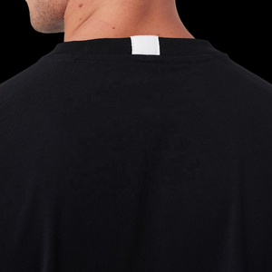 High Quality Custom Boxy Cropped T-<b>Shirt</b> for <b>Men</b> Short Sleeve Cotton Plain <b>Black</b> Knitted Fabric Cut and Sew Blank Design - Product Image 5