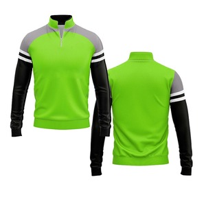 Men Black Yellow Stand 1/4 Collar Zipper Jerseys Full Sleeve Moisture Wicking Sportswear All Seasons Regular Fit Sports Jersey - Product Image 6