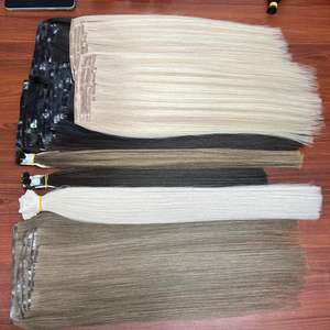 Extensions à clipser sans couture, disponibles en plusieurs couleurs - Couleur tendance du moment, provenant de cheveux vierges vietnamiens - Cheveux alignés dans le sens des cuticules - Product Image 3