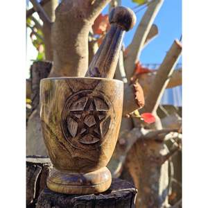 Mango Wood Natural Wooden Herb Grinder <b>Kitchen</b> <b>Accessory</b> Mortar and Pestle <b>Set</b> - Product Image 4