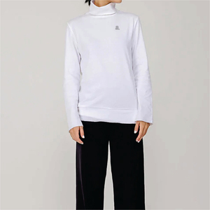 Camiseta de Manga Larga con Cuello Alto para Mujer, Informal, de Verano, Lisa, 100% Algodón Orgánico, con Logotipo, Transpirable, Ecológica, de Secado Rápido - Product Image 5