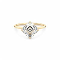 Bague de fiançailles solitaire minimaliste en or blanc 18 carats avec diamant de laboratoire taille Asscher de 1,50 carat et sertissage cathédrale