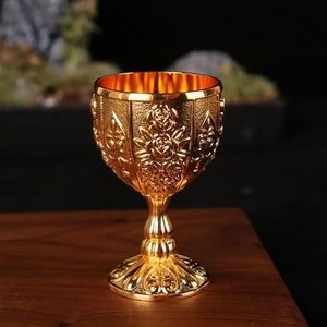 Calice en laiton élégant, gobelet orné fait main, tasse à boire vintage, décoration de table, style médiéval, artisanat traditionnel classique - Product Image 3