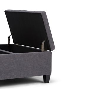 Tavolino da Caffè Harrison Grigio Ardesia con Contenitore, Sgabelli e Pouf Eleganti - Product Image 3