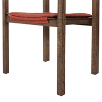 Chaise de salle à manger moderne en bois et jute avec accoudoirs, assise rembourrée en tissu, design minimaliste écologique pour la maison, la salle à manger et l'entrée
