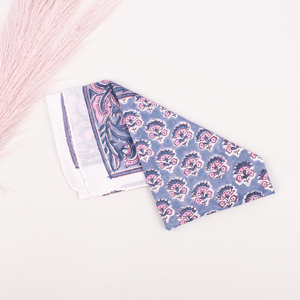 Foulard carré de luxe imprimé floral en coton, bandana décontracté, accessoire d'été pour cheveux, doux pour la peau, multifonctionnel - Product Image 3