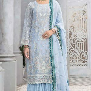 Costumes pakistanais Gharara Sharara 3 pièces pour créateurs de mode, disponibles en gros, prêts à porter - Product Image 4