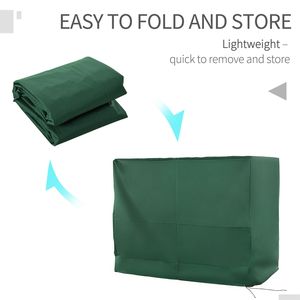 Copertura per Dondolo da Giardino a 3 Posti in Oxford 600D, Impermeabile e Anti-UV, Resistente e Adatta al Giardino, Verde Scuro - Product Image 6