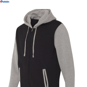Sudadera con capucha unisex estilo universitario con cremallera, personalizable con tu logo, abrigo grueso y cálido de invierno, forro polar de algodón, sudaderas de béisbol, bordado Letterman, 480g, de secado rápido - Product Image 1