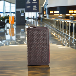 กระเป๋าสตางค์หนังวัวยาวแบบพับสองทบแบบพรีเมี่ยมสำหรับเดินทางทำด้วยมือใส่ได้ทุกเพศผ้าฝ้ายแบบบางเปิดได้ทนทานป้องกัน RFID - Product Image 4