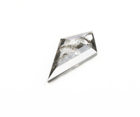 OM GEMS Diamant de laboratoire unique taille cerf-volant 15,7x7,5mm couleur fantaisie percé au laser, couleur sel et poivre, certifié IDI tierce partie