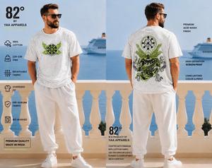 82 °   Camiseta de Algodón Roja Extra Grande para Hombre de YAA APPARELS con Estampado de Dragón, Acabado Lavado Ácido, Diseño Casual de Manga Corta y Cuello Redondo - Product Image 2