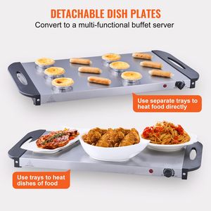 Calentador de Comida Eléctrico de Acero Inoxidable con Control Automático de Temperatura, 25.6" x 15", Juego de Recipientes para Buffet Portátil - Product Image 5