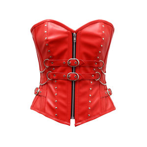 Corset en cuir véritable pour femmes 100% qualité supérieure Logo personnalisé sans couture Double os en acier OEM vente en gros - Product Image 1