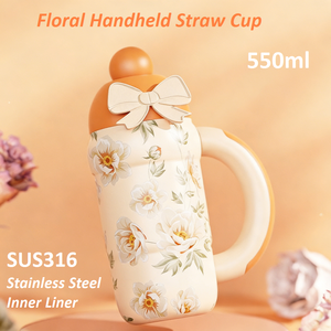 Vaso Portátil de Acero Inoxidable de 550 ml con Pajita para Bebidas Frías y Calientes, Ecológico y Reutilizable - Product Image 4