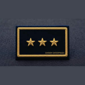 Badge brodé sur mesure en fil de soie de qualité supérieure, fait main, trois étoiles, pour blazer, insigne pour organisations, service sur mesure - Product Image 1