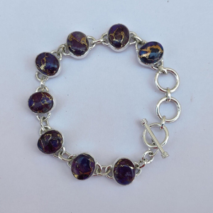Natural Purple Copper Turquoise 925 Sterling Silver Adjustable <b>Bracelet</b> Natural Gemstone Jewelry Elegant Designer <b>Boho</b> <b>Bracelet</b> - Product Image 6